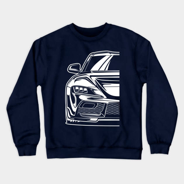 Toyota GR Supra (White Print) Crewneck Sweatshirt by idrdesign